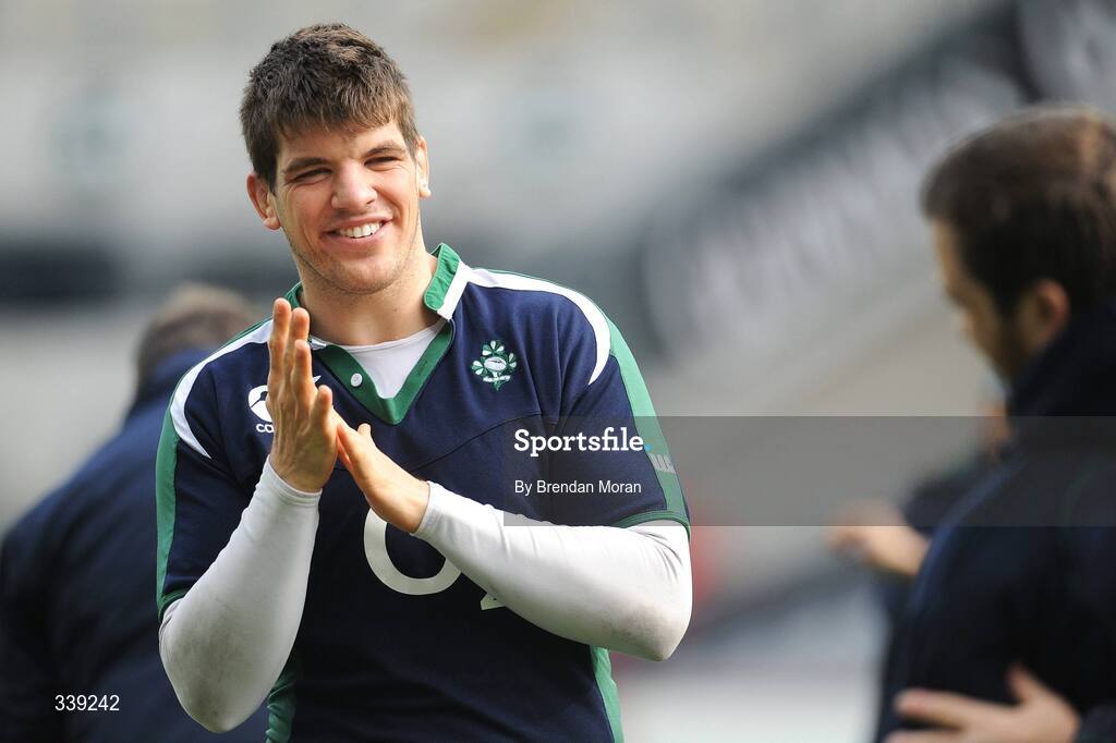 27 February 2009; Lock Donncha O'Callaghan during the Ireland squad Captain's Run ahead of their RBS Six Nations Championship game against England on Saturday. Croke Park, Dublin. Picture credit: Brendan Moran / SPORTSFILE *** Local Caption ***