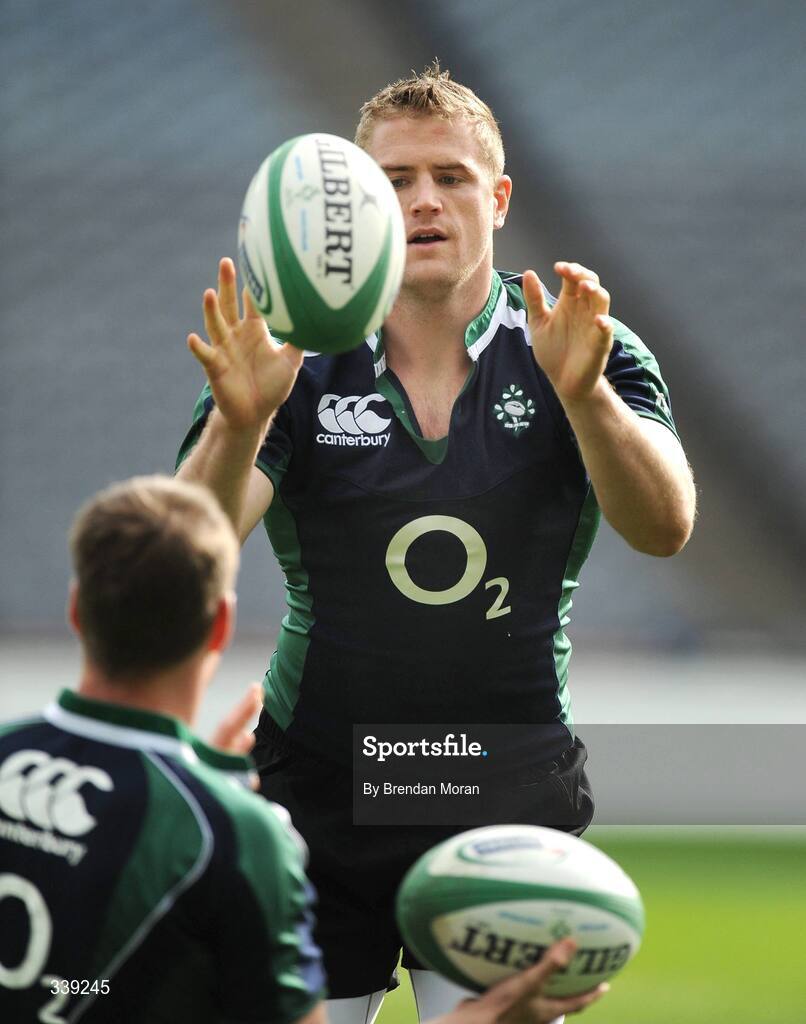 27 February 2009; Flanker Jamie Heaslip in action during the Ireland squad Captain's Run ahead of their RBS Six Nations Championship game against England on Saturday. Croke Park, Dublin. Picture credit: Brendan Moran / SPORTSFILE *** Local Caption ***