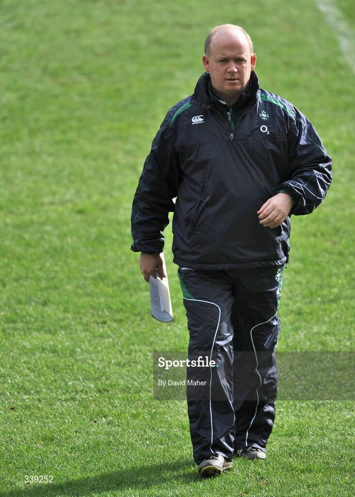 27 February 2009; Head coach Declan Kidney during the Ireland squad Captain's Run ahead of their RBS Six Nations Championship game against England on Saturday. Croke Park, Dublin. Picture credit: David Maher / SPORTSFILE *** Local Caption ***