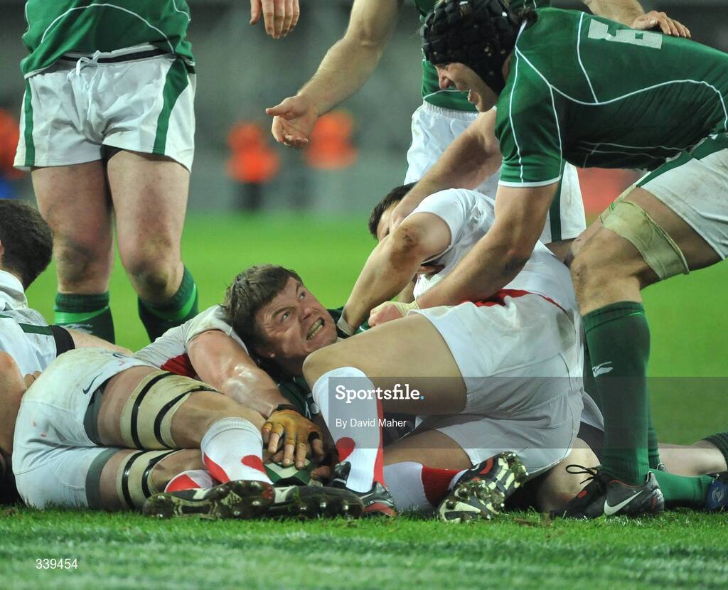 28 February 2009; Ireland's Brian O'Driscoll goes over to score his side's first try. RBS Six Nations Rugby Championship, Ireland v England, Croke Park, Dublin. Picture credit: David Maher / SPORTSFILE *** Local Caption ***