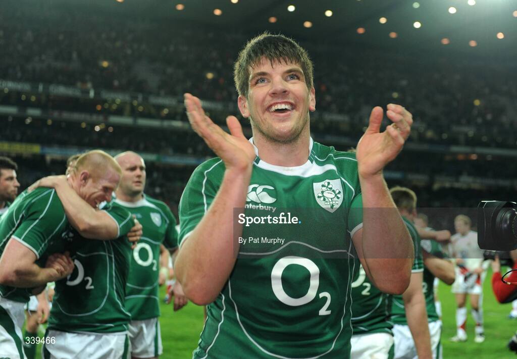 28 February 2009; Donncha O'Callaghan, Ireland, celebrates after the game. RBS Six Nations Rugby Championship, Ireland v England, Croke Park, Dublin. Picture credit: Pat Murphy / SPORTSFILE