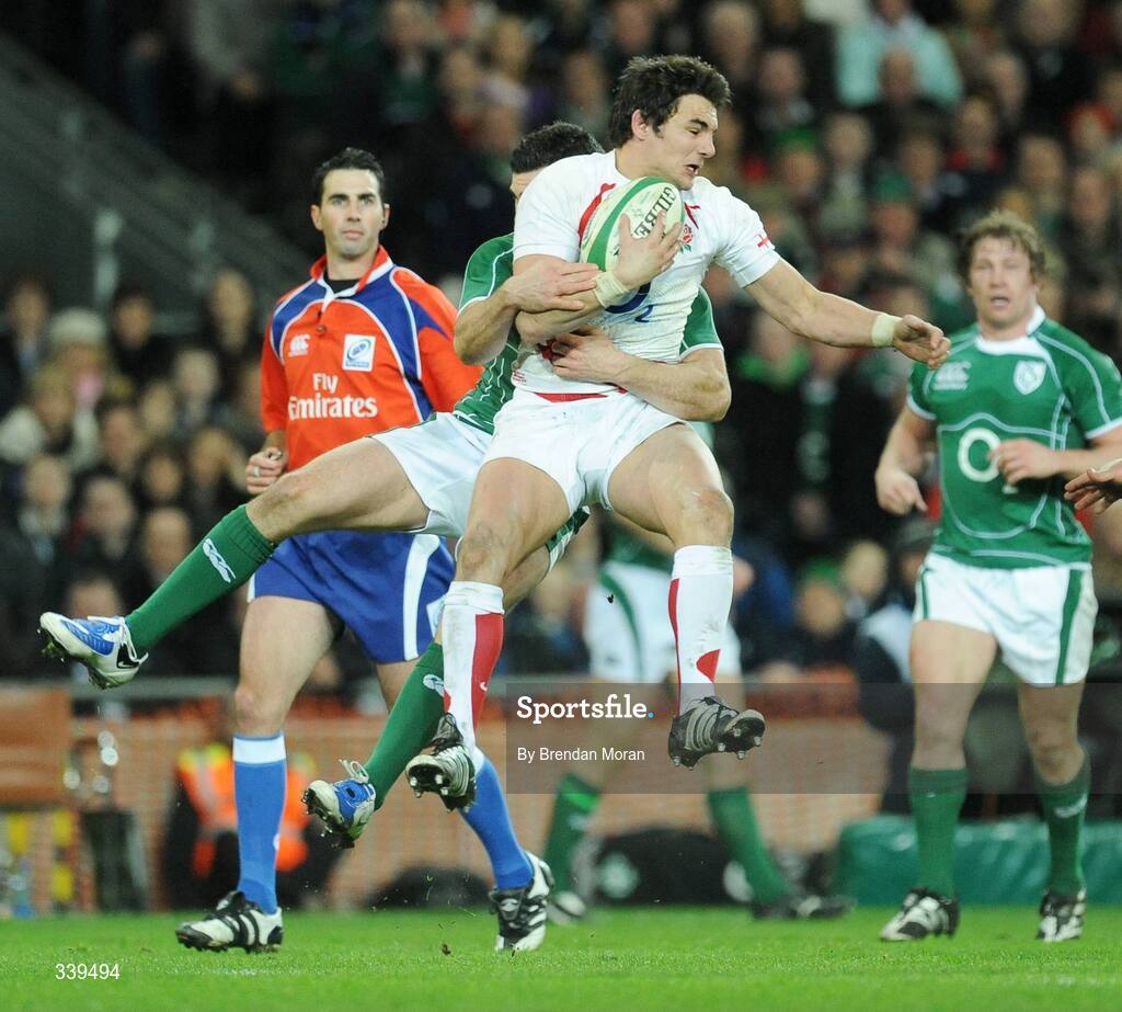 28 February 2009; Harry Ellis, England, is tackled by Rob Kearney, Ireland. RBS Six Nations Rugby Championship, Ireland v England, Croke Park, Dublin. Picture credit: Brendan Moran / SPORTSFILE