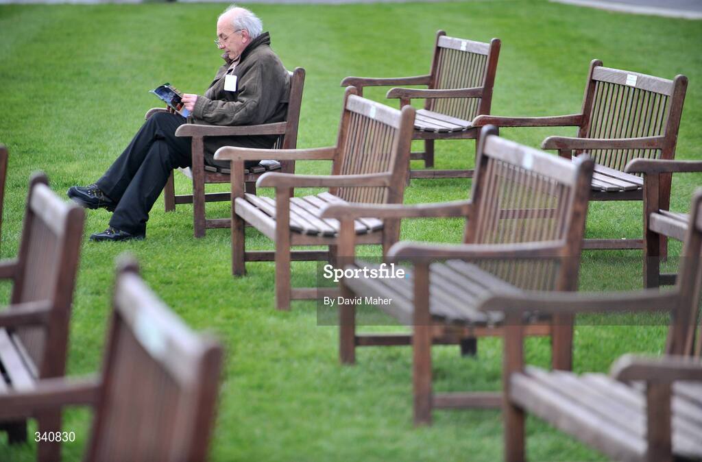 10 March 2009; A race goer studies the form ahead of the opening day of the Cheltenham Racing Festival 2009. Cheltenham Racing Festival - Tuesday, Prestbury Park, Cheltenham, Gloucestershire, England. Picture credit: David Maher / SPORTSFILE