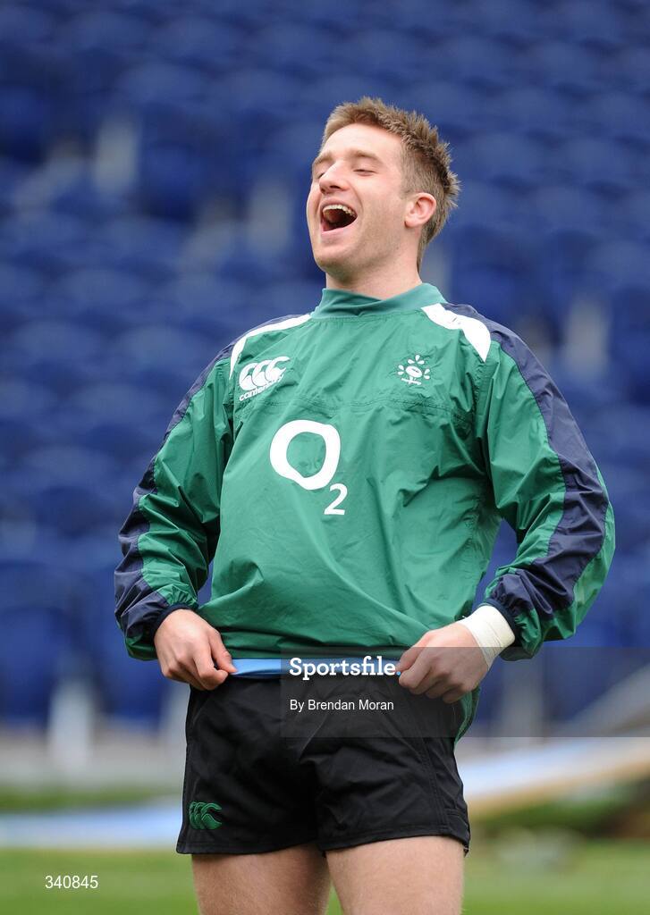 10 March 2009; Centre Luke Fitzgerald during Ireland rugby squad training. RDS, Dublin. Picture credit: Brendan Moran / SPORTSFILE