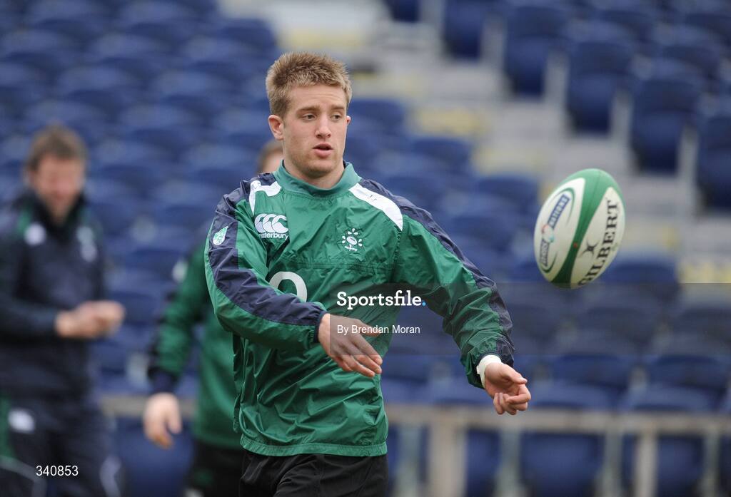10 March 2009; Centre Luke Fitzgerald in action during Ireland rugby squad training. RDS, Dublin. Picture credit: Brendan Moran / SPORTSFILE
