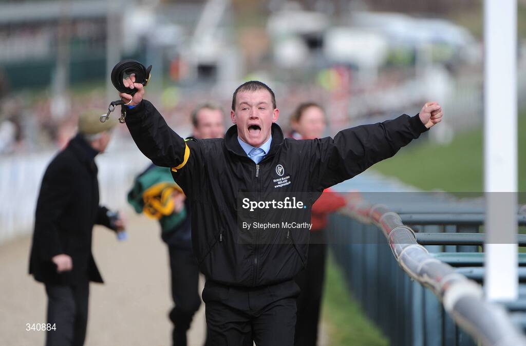 10 March 2009; Daragh Burke, from Noel Meade's stable, celebrates after they sent out Go Native, with Paul Carberry up, to win the the williamhill.com Supreme Novices' Hurdle. Cheltenham Racing Festival - Tuesday, Prestbury Park, Cheltenham, Gloucestershire, England. Picture credit: Stephen McCarthy / SPORTSFILE