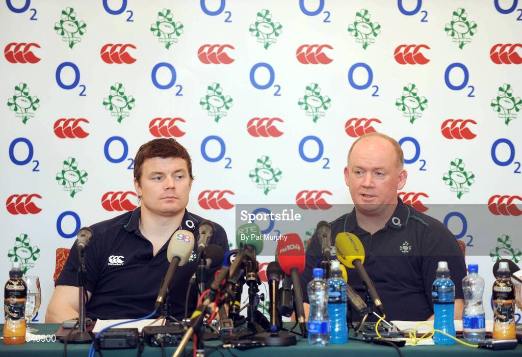 10 March 2009; Ireland captain Brian O'Driscoll and head coach Declan Kidney speaking to the media during a press conference ahead of their RBS Six Nations Championship game against Scotland on Saturday. Fitzpatrick's Castle Hotel, Killiney, Dublin. Picture credit: Pat Murphy / SPORTSFILE