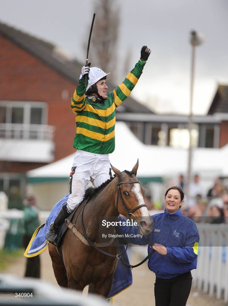 10 March 2009; Jockey Tony McCoy celebrates after winning the the William Hill Trophy Handicap Chase on Wichita Lineman. Cheltenham Racing Festival, Prestbury Park, Cheltenham, Gloucestershire, England. Picture credit: Stephen McCarthy / SPORTSFILE