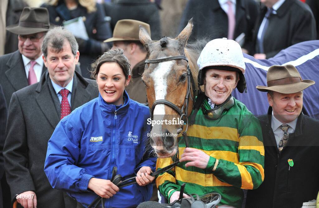 10 March 2009; Jockey Tony McCoy, with owner J.P. McManus, left and trainer Jonjo O'Neill after winning the the William Hill Trophy Handicap Chase on the mount Wichita Lineman. Cheltenham Racing Festival - Tuesday, Prestbury Park, Cheltenham, Gloucestershire, England. Picture credit: David Maher / SPORTSFILE