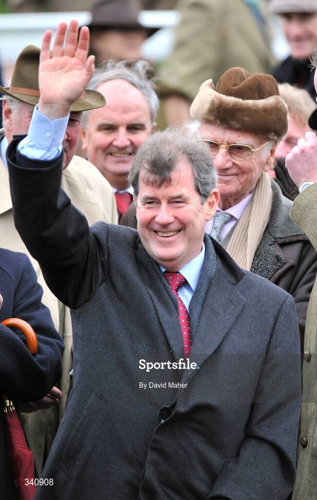 10 March 2009; Owner J. P. McManus celebrates after Wichita Linemanwon won the the William Hill Trophy Handicap Chase. Cheltenham Racing Festival, Prestbury Park, Cheltenham, Gloucestershire, England. Picture credit: David Maher / SPORTSFILE