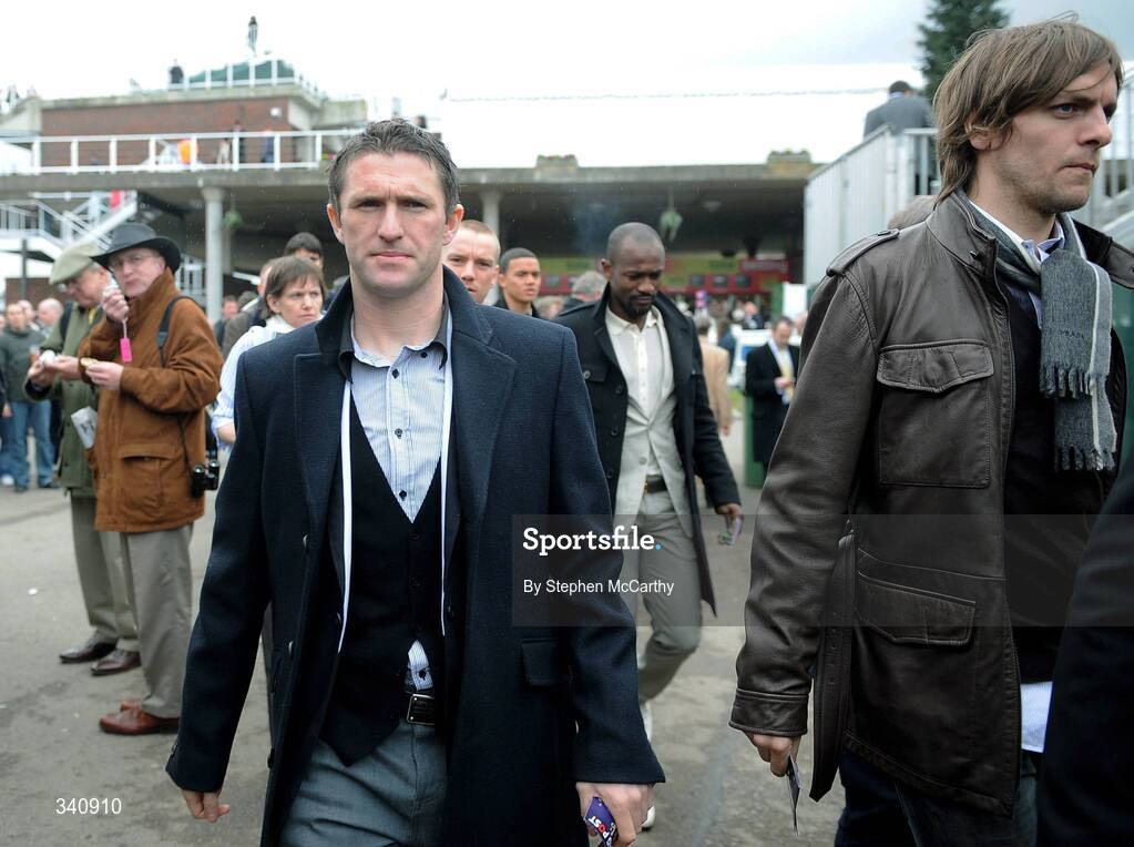 10 March 2009; Tottenham Hotspurs players Robbie Keane, left, and Jonathan Woodgate ahead of the opening day of the Cheltenham Racing Festival 2009. Cheltenham Racing Festival - Tuesday, Prestbury Park, Cheltenham, Gloucestershire, England. Picture credit: Stephen McCarthy / SPORTSFILE