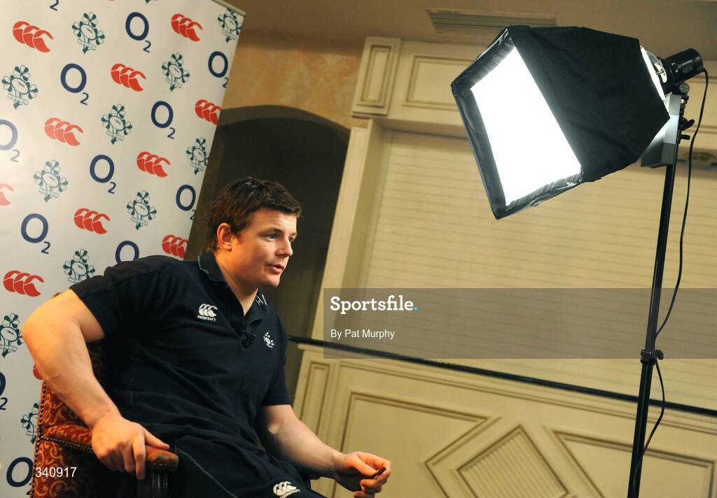 10 March 2009; Ireland captain Brian O'Driscoll during a television interview after a team press conference ahead of their RBS Six Nations Championship game against Scotland on Saturday. Fitzpatrick's Castle Hotel, Killiney, Dublin. Picture credit: Pat Murphy / SPORTSFILE