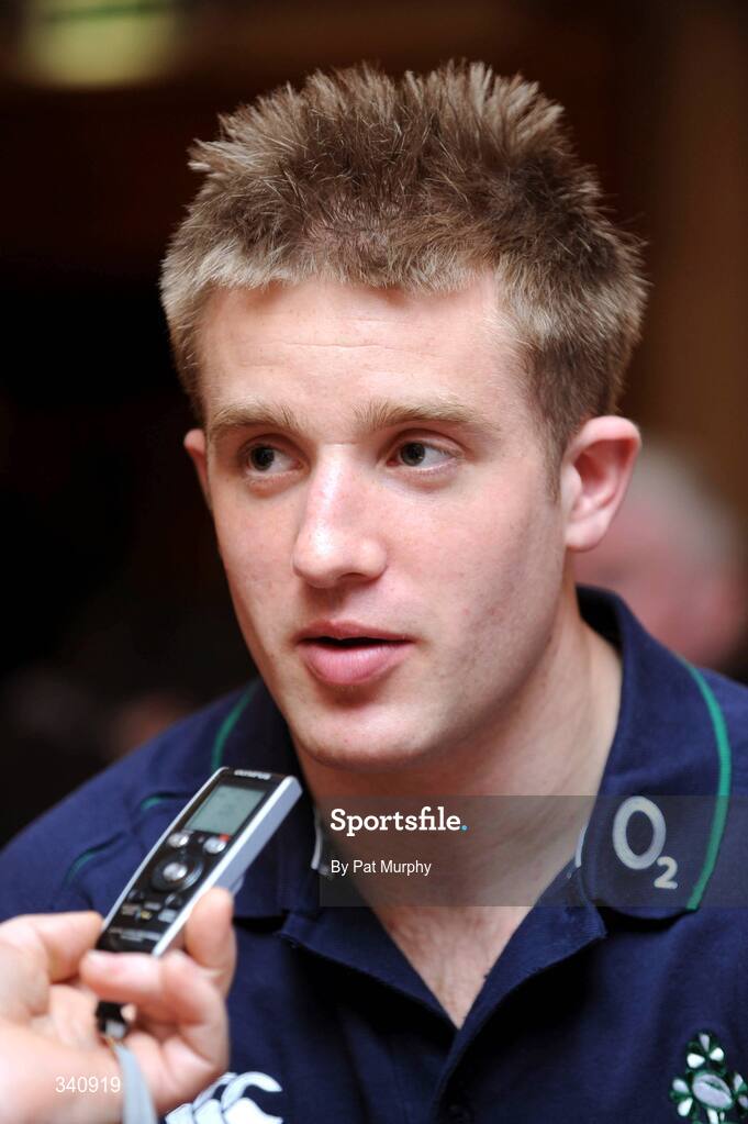 10 March 2009; Ireland's Luke Fitzgerald speaking to the media during a  press conference ahead of their RBS Six Nations Championship game against Scotland on Saturday. Fitzpatrick's Castle Hotel, Killiney, Dublin. Picture credit: Pat Murphy / SPORTSFILE