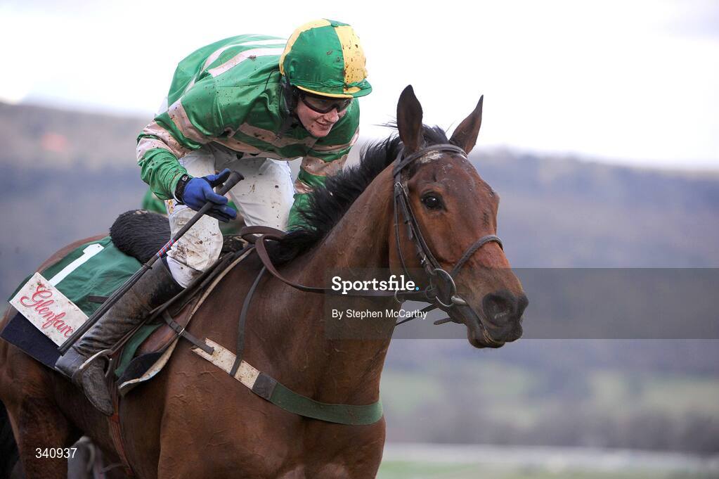 10 March 2009; Garde Champetre, with Nina Carberry up, after winning the the Glenfarclas Cross Country Handicap Chase. Cheltenham Racing Festival, Prestbury Park, Cheltenham, Gloucestershire, England. Picture credit: Stephen McCarthy / SPORTSFILE