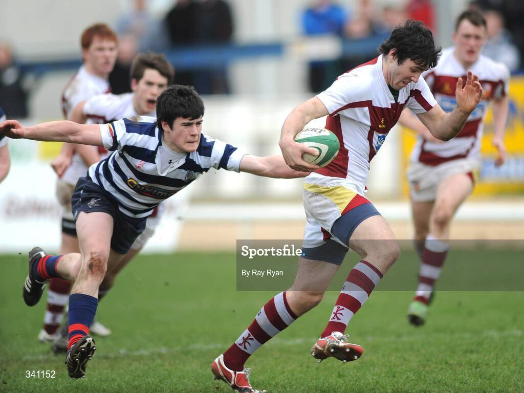 11 March 2009; Thomas Flaherty, Colaiste Iognaid, in action against Pat Hughes, Sligo Grammar School. Connacht Schools Senior Cup Final, Colaiste Iognaid v Sligo Grammar School, Sportsground, Galway. Picture credit: Ray Ryan / SPORTSFILE