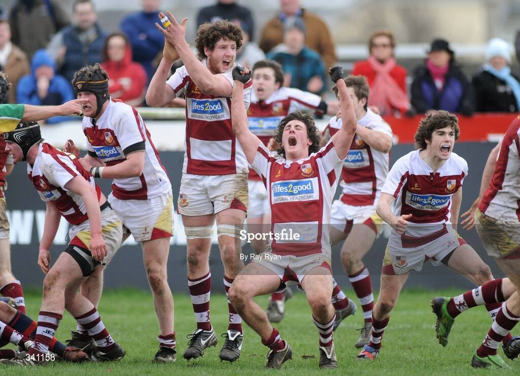 11 March 2009; Colaiste Iognaid players celebrate at the final whistle. Connacht Schools Senior Cup Final, Colaiste Iognaid v Sligo Grammar School, Sportsground, Galway. Picture credit: Ray Ryan / SPORTSFILE