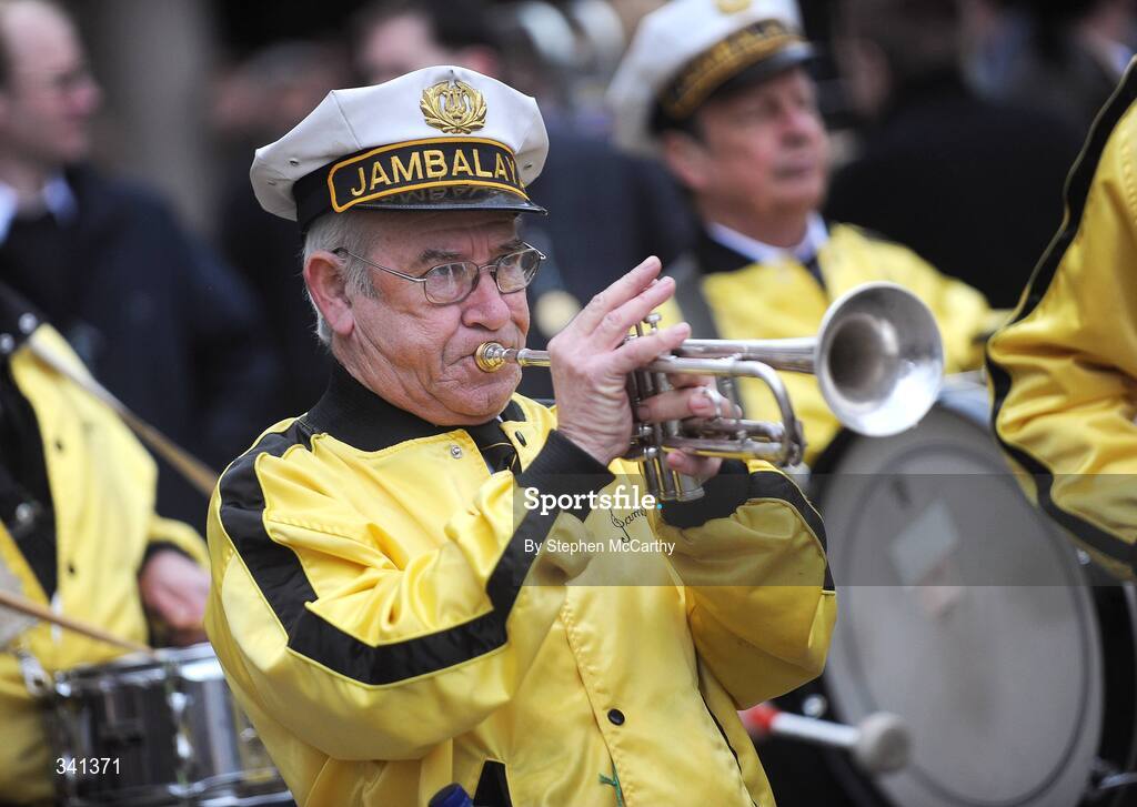 13 March 2009; A trumpeter entertains the crowd ahead of Gold Cup day of the Cheltenham Racing Festival 2009. Cheltenham Racing Festival - Friday. Prestbury Park, Cheltenham, Gloucestershire, England. Picture credit: Stephen McCarthy / SPORTSFILE
