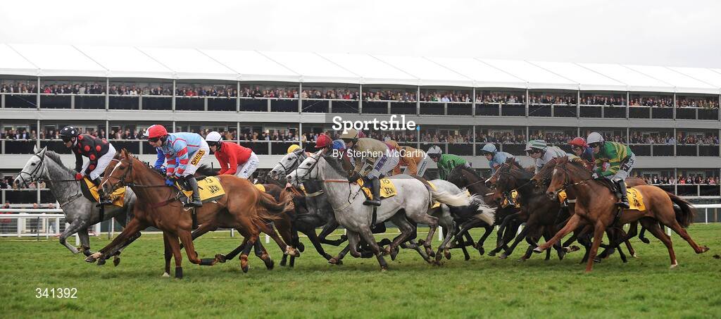 13 March 2009; Ebadiyan, with John Cullen up, lead the field during the JCB Triumph Hurdle Race. Cheltenham Racing Festival - Friday. Prestbury Park, Cheltenham, Gloucestershire, England. Picture credit: Stephen McCarthy / SPORTSFILE