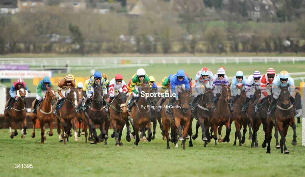13 March 2009; A general view of the runners and riders during the Vincent O'Brien County Handicap Hurdle Race. Cheltenham Racing Festival - Friday. Prestbury Park, Cheltenham, Gloucestershire, England. Picture credit: Stephen McCarthy / SPORTSFILE
