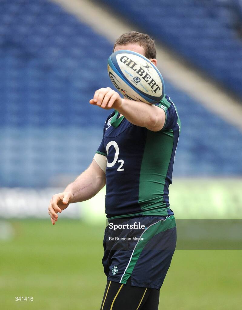 13 March 2009; Gordon D'Arcy during the Ireland Rugby Squad Captain's Run ahead of their RBS Six Nations Championship game against Scotland on Saturday. Murrayfield Stadium, Edinburgh, Scotland. Picture credit: Brendan Moran / SPORTSFILE