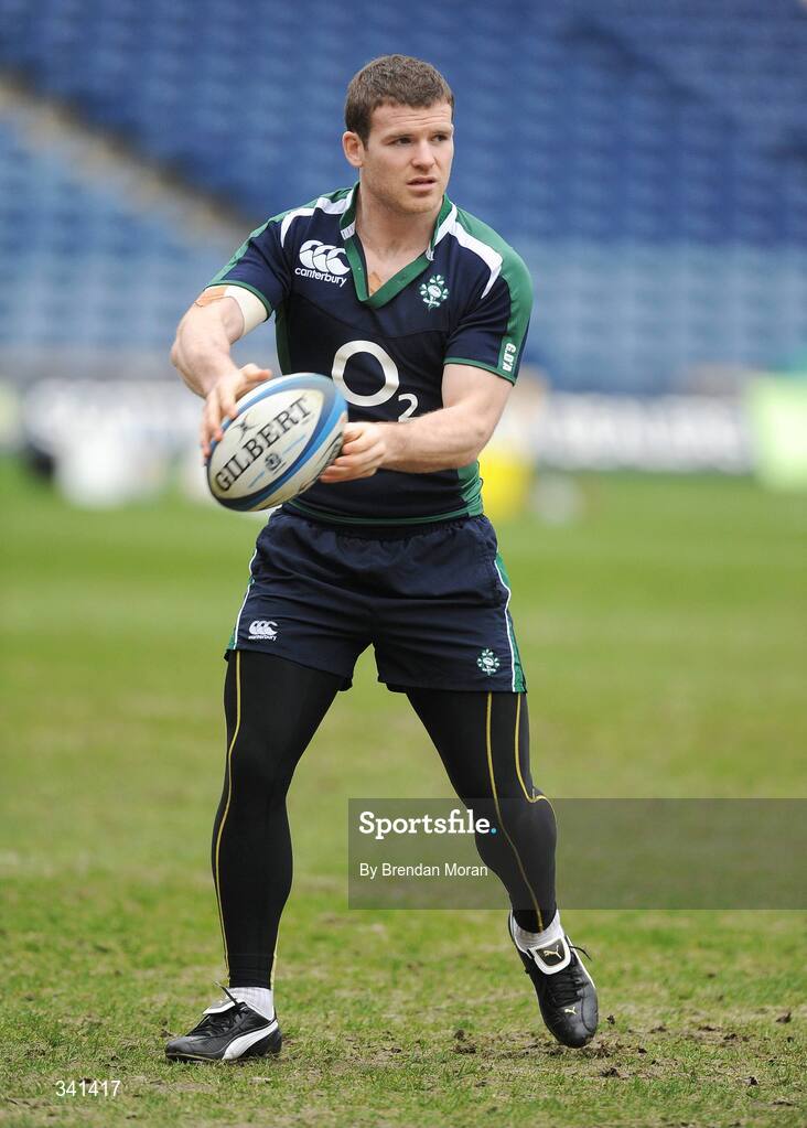 13 March 2009; Centre Gordon D'Arcy in action during the Ireland Rugby Squad Captain's Run ahead of their RBS Six Nations Championship game against Scotland on Saturday. Murrayfield Stadium, Edinburgh, Scotland. Picture credit: Brendan Moran / SPORTSFILE