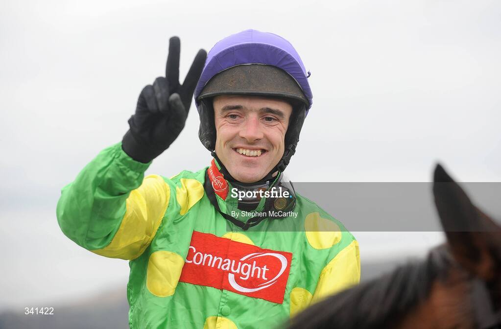13 March 2009; Jockey Ruby Walsh celebrates after winning the totesport Cheltenham Gold Cup Steeple Chase, onboard Kauto Star. Cheltenham Racing Festival - Friday. Prestbury Park, Cheltenham, Gloucestershire, England. Picture credit: Stephen McCarthy / SPORTSFILE