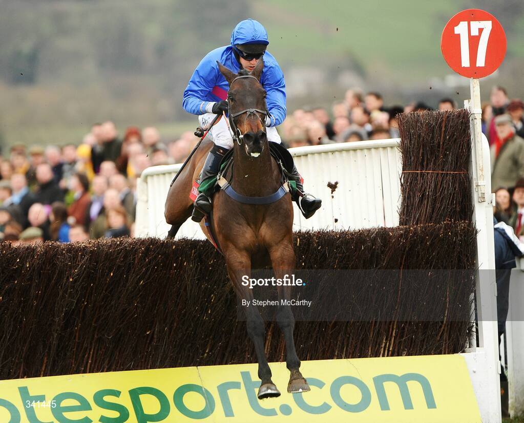 13 March 2009; Cappa Bleu, with Richard Burton up, on their way to winning the Christie's Foxhunter Steeple Chase Challenge Cup. Cheltenham Racing Festival - Friday. Prestbury Park, Cheltenham, Gloucestershire, England. Picture credit: Stephen McCarthy / SPORTSFILE