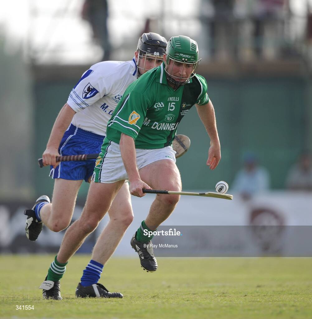 14 March 2009; Eddie Brennan, Leinster, in action against Brian Burke, Connacht. M Donnelly Interprovincial Hurling Final presented by Etihad Airways, Leinster v Connacht, Ghantoot Racing and Polo Club, Abu Dhabi, United Arab Emirates. Picture credit: Ray McManus / SPORTSFILE