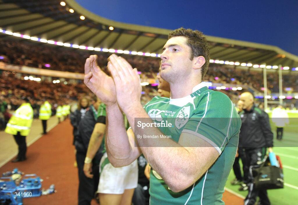 14 March 2009; Ireland's Rob Kearney celebrates after the game. RBS Six Nations Championship, Scotland v Ireland, Murrayfield Stadium, Edinburgh, Scotland. Picture credit: Brendan Moran / SPORTSFILE
