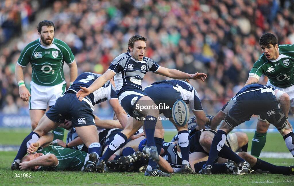 14 March 2009; Mike Blair, Scotland. RBS Six Nations Championship, Scotland v Ireland, Murrayfield Stadium, Edinburgh, Scotland. Picture credit: Brendan Moran / SPORTSFILE