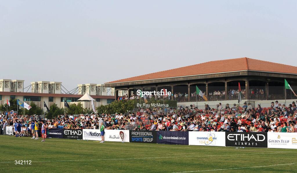 14 March 2009; A section of the large crowd of supporters who watched the game. M Donnelly Interprovincial Hurling Final presented by Etihad Airways, Leinster v Connacht, Ghantoot Racing and Polo Club, Abu Dhabi, United Arab Emirates. Picture credit: Ray McManus / SPORTSFILE