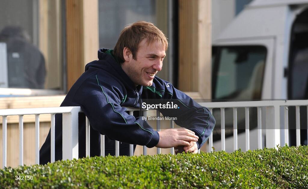 17 March 2009; Ireland's Stephen Ferris watches his team-mates during rugby squad training ahead of their RBS Six Nations Championship game against Wales on Saturday. RDS, Dublin. Picture credit: Brendan Moran / SPORTSFILE