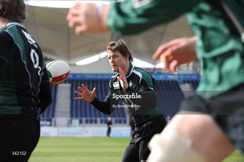 17 March 2009; Ireland's Brian O'Driscoll in action during rugby squad training ahead of their RBS Six Nations Championship game against Wales on Saturday. RDS, Dublin. Picture credit: Brendan Moran / SPORTSFILE