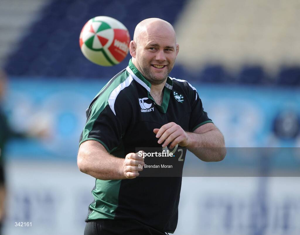 17 March 2009; Ireland's John Hayes during rugby squad training ahead of their RBS Six Nations Championship game against Wales on Saturday. RDS, Dublin. Picture credit: Brendan Moran / SPORTSFILE