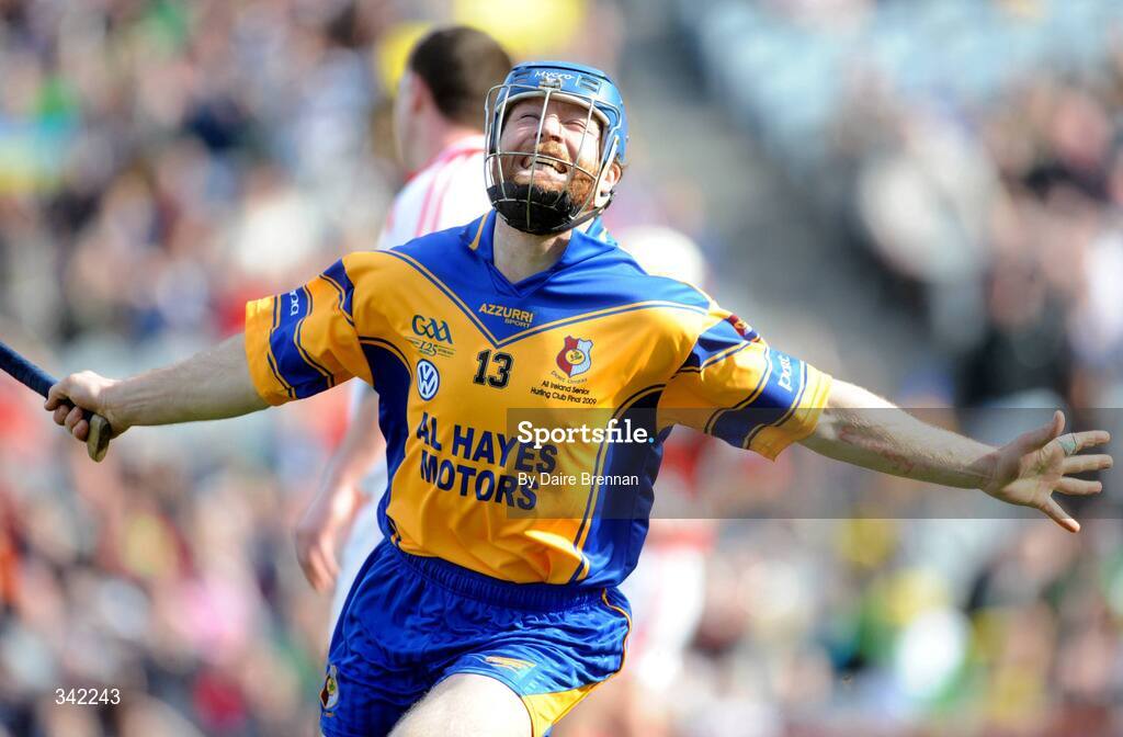 17 March 2009; Damien Hayes, Portumna, celebrates scoring his side's first goal. AIB All-Ireland Senior Club Hurling Championship Final, Portumna, Co. Galway v De La Salle, Waterford, Croke Park, Dublin. Picture credit: Daire Brennan / SPORTSFILE