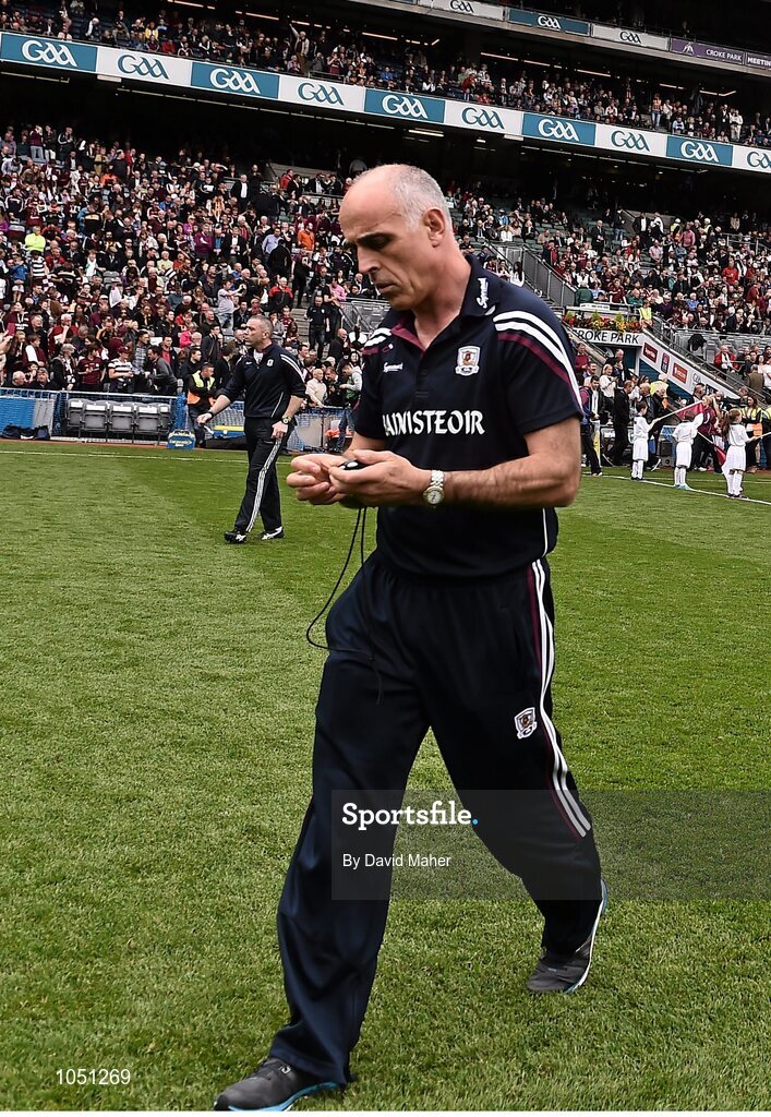 6 September 2015; Galway manager Anthony Cunningham walks onto the field ahead of the game. GAA Hurling All-Ireland Senior Championship Final, Kilkenny v Galway, Croke Park, Dublin. Picture credit: David Maher / SPORTSFILE