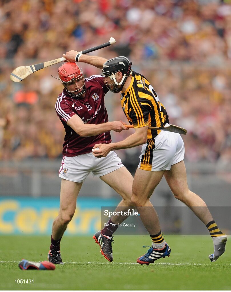 6 September 2015; Conor Fogarty, Kilkenny, in action against Cathal Mannion, Galway. GAA Hurling All-Ireland Senior Championship Final, Kilkenny v Galway, Croke Park, Dublin. Picture credit: Tomás Greally / SPORTSFILE