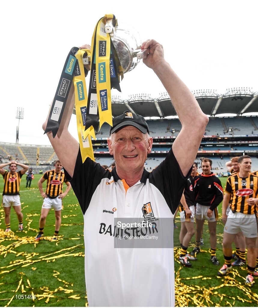 6 September 2015; Kilkenny manager Brian Cody with the Liam MacCarthy cup. GAA Hurling All-Ireland Senior Championship Final, Kilkenny v Galway, Croke Park, Dublin. Picture credit: Stephen McCarthy / SPORTSFILE