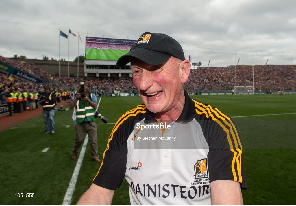 6 September 2015; Kilkenny manager Brian Cody celebrates his side's victory at the final whistle. GAA Hurling All-Ireland Senior Championship Final, Kilkenny v Galway. Croke Park, Dublin. Picture credit: Stephen McCarthy / SPORTSFILE