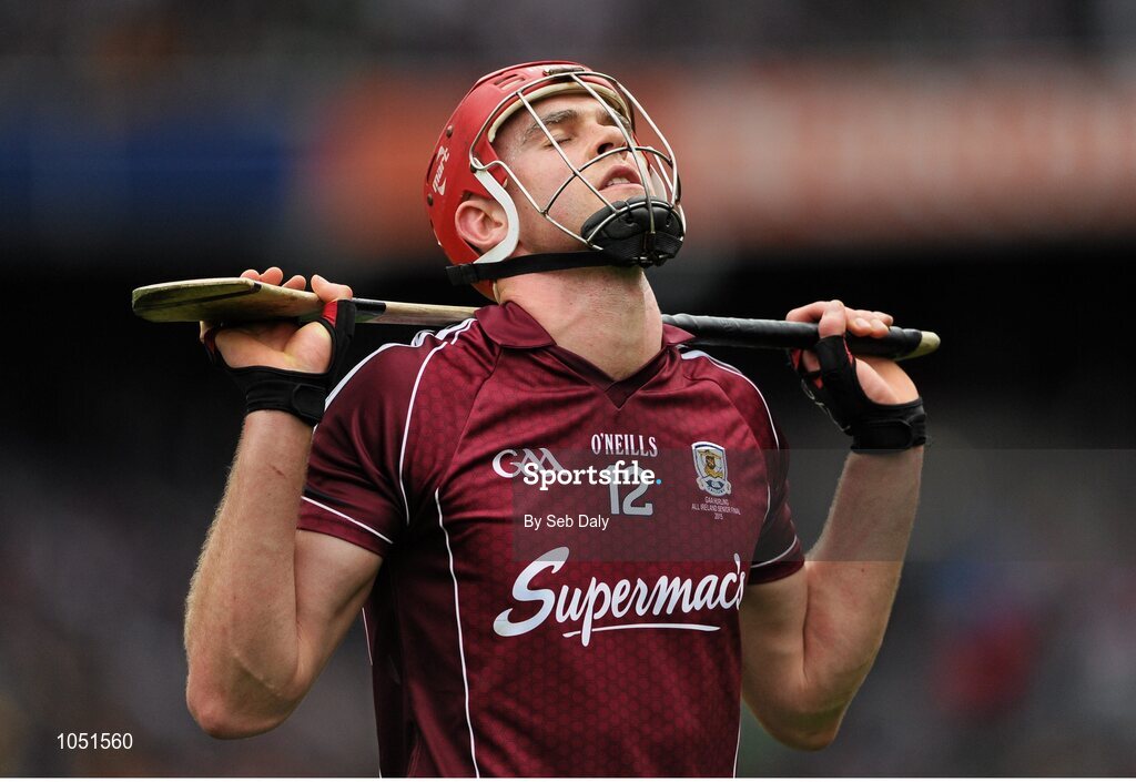 6 September 2015; Jonathan Glynn, Galway, reacts after the final whistle. GAA Hurling All-Ireland Senior Championship Final, Kilkenny v Galway, Croke Park, Dublin. Picture credit: Seb Daly / SPORTSFILE