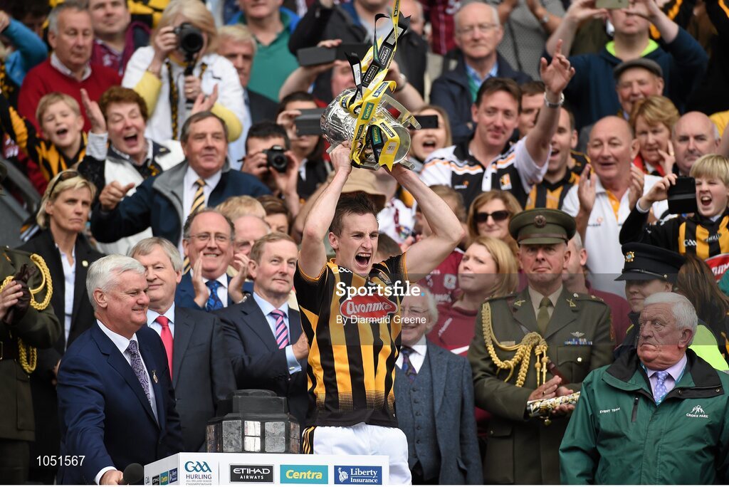 6 September 2015; Kilkenny captain Joey Holden lifts the Liam MacCarthy cup. GAA Hurling All-Ireland Senior Championship Final, Kilkenny v Galway, Croke Park, Dublin. Picture credit: Diarmuid Greene / SPORTSFILE