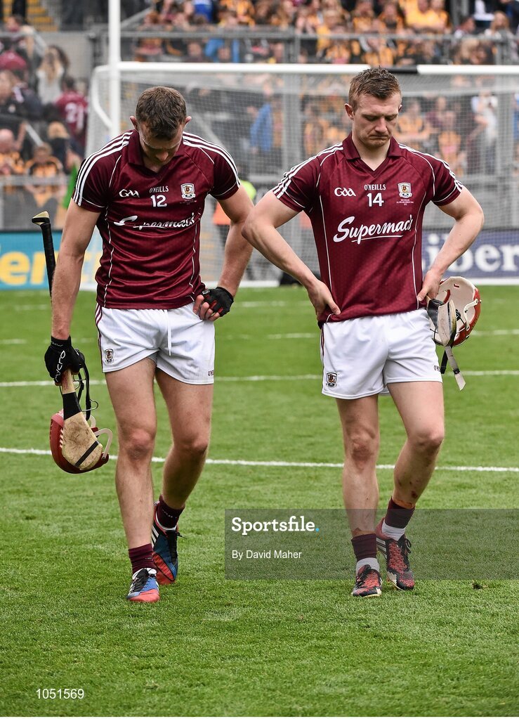 6 September 2015; A disappointed Jonathan Glynn and Joe Canning, Galway, at the end of the game. GAA Hurling All-Ireland Senior Championship Final, Kilkenny v Galway, Croke Park, Dublin. Picture credit: David Maher / SPORTSFILE