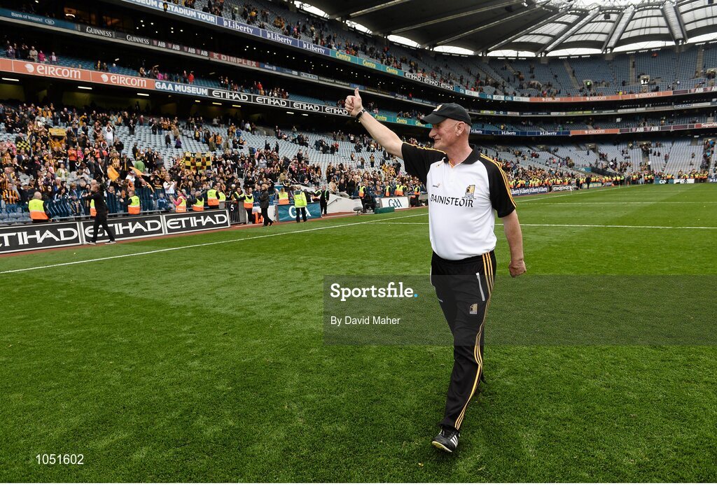6 September 2015; Kilkenny manager Brian Cody salute the Kilkenny supporters after the game. GAA Hurling All-Ireland Senior Championship Final, Kilkenny v Galway, Croke Park, Dublin. Picture credit: David Maher / SPORTSFILE