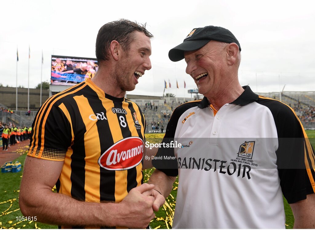 6 September 2015; Kilkenny manager Brian Cody celebrates with Michael Fennelly at the end of the game. GAA Hurling All-Ireland Senior Championship Final, Kilkenny v Galway, Croke Park, Dublin. Picture credit: David Maher / SPORTSFILE