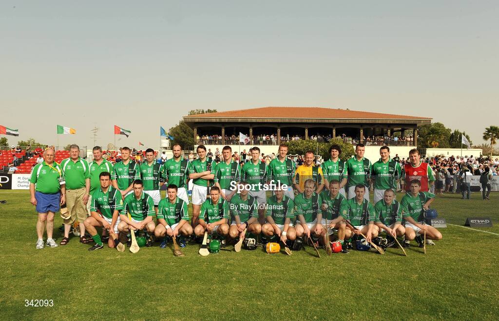 14 March 2009; The Leinster squad before the M Donnelly Interprovincial Hurling Final presented by Etihad Airways match between Leinster and Connacht at Ghantoot Racing and Polo Club in Abu Dhabi, United Arab Emirates. Photo by Ray McManus/Sportsfile