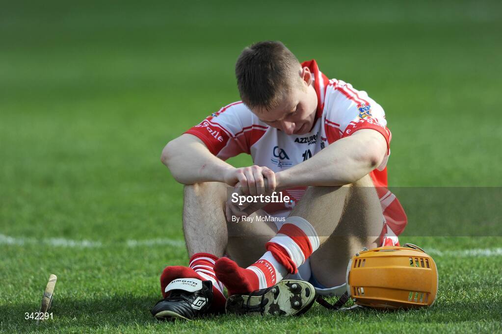 17 March 2009; A dejected Paidi Nevin, De La Salle, after the game. AIB All-Ireland Senior Club Hurling Championship Final, Portumna, Co. Galway, v De La Salle, Waterford, Croke Park, Dublin. Picture credit: Ray McManus / SPORTSFILE