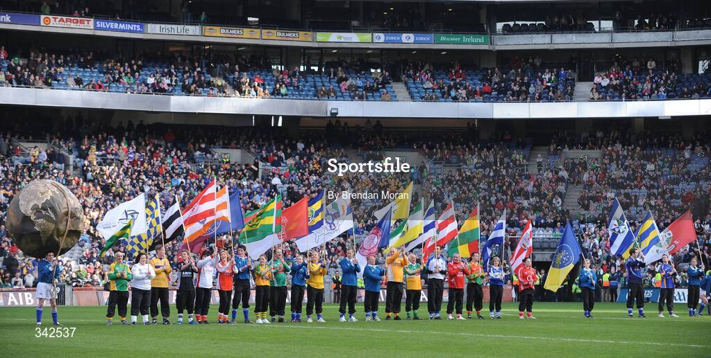 17 March 2009; A general view of celebrations entitled 'Monumental Moments’ from the St. Patrick’s Day Festival, in Croke Park, as part of the GAA's 125th Anniversary. AIB All-Ireland Senior Club Football Championship Final, Croke Park, Dublin. Picture credit: Brendan Moran / SPORTSFILE