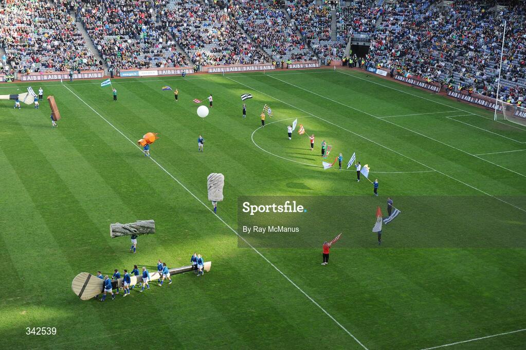 17 March 2009; A general view of celebrations entitled 'Monumental Moments’ from the St. Patrick’s Day Festival, in Croke Park, as part of the GAA's 125th Anniversary. AIB All-Ireland Senior Club Football Championship Final, Croke Park, Dublin. Picture credit: Ray McManus / SPORTSFILE