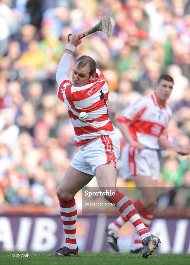 17 March 2009; Stevie Brenner, De La Salle, takes a penalty. AIB All-Ireland Senior Club Hurling Championship Final, Portumna, Co. Galway v De La Salle, Waterford, Croke Park, Dublin. Picture credit: Brendan Moran / SPORTSFILE