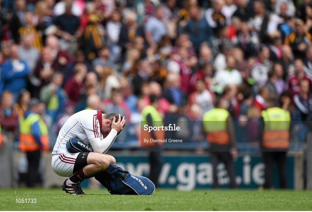 6 September 2015; Galway goalkeeper Colm Callanan reacts after defeat to Kilkenny. GAA Hurling All-Ireland Senior Championship Final, Kilkenny v Galway, Croke Park, Dublin. Picture credit: Diarmuid Greene / SPORTSFILE